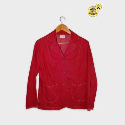 Veste Blouson Femme Lewinger Rouge Bordeaux Brodé L