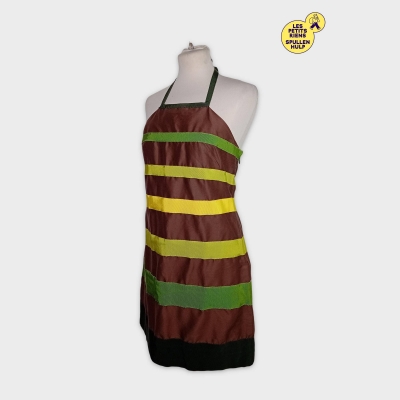 Robe Courte Rayée Marron Vert Jaune Moschino Cheap And Chic L
