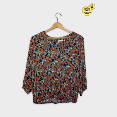 Chemisier Fleuri Tom Tailor Taille M 38 Manches Longues