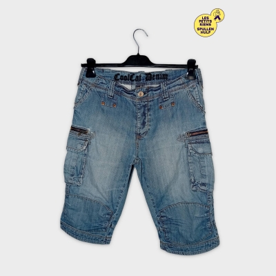 Bermuda Cargo Jean Coolcat Denim Bleu Clair W34 Homme