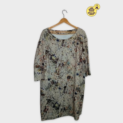 Robe Axiome Manches Longues Motif Floral Abstrait Multicolore Xl