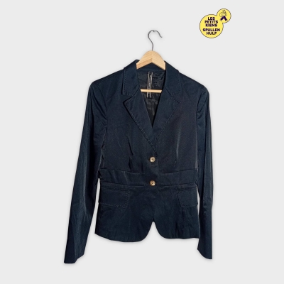 Veste Cintrée Noire Sportmax Code À Boutons Boisés S