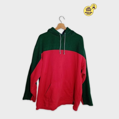 Sweat À Capuche B.m.a Causal Wear Bicolore Vert Rouge Xl