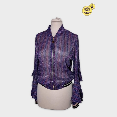 Blouson Bomber Métallisé Plissé Jeff Gallano Paris S