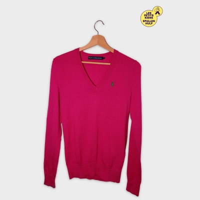 Pull Col V Rose Fushia Ralph Lauren Sport S