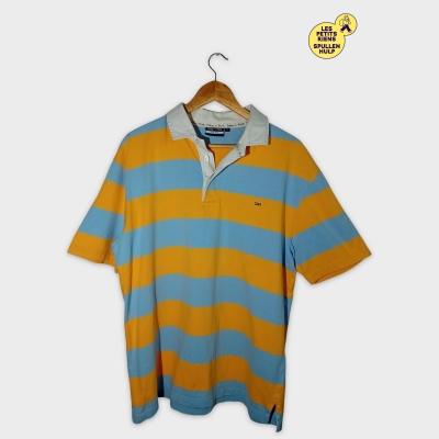 Polo Eden Park Rayé Bleu Orange Manches Courtes Xl