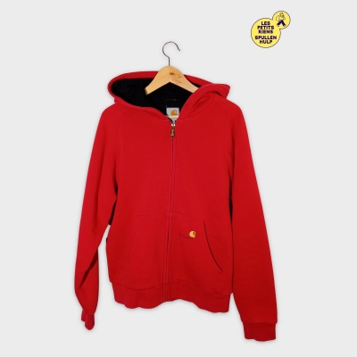 Carhartt Sweat À Capuche Zippé Rouge M