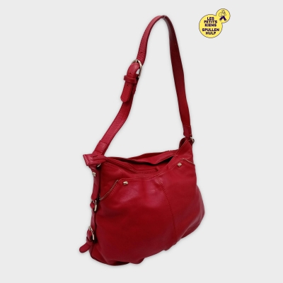 Sac À Main Arthur & Aston Rouge Cuir Souple