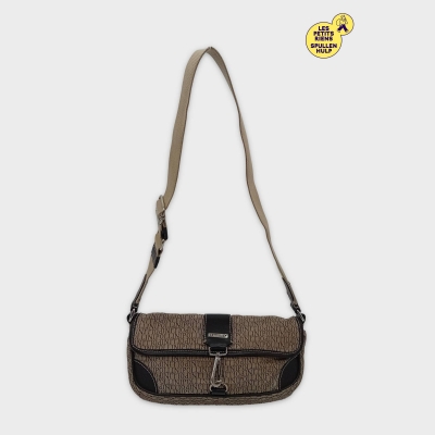 Sac Bandoulière Pollini Monogramme Beige Marron T4947