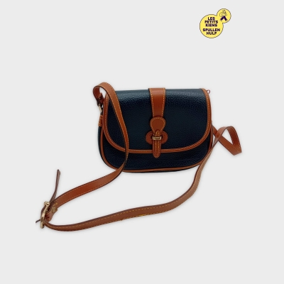 Sac Bandoulière Dooney & Bourke Vintage Cuir Bleu Marine Et Marron