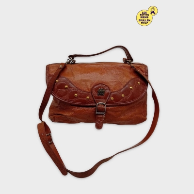 Sac Bandoulière Cuir Marron Soul S.a.s Style Bohème Clous
