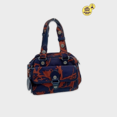 Sac Kipling Marron Rouge & Bleu Motif Abstrait