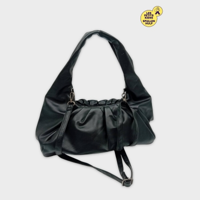 Sac À Main Souple Noir Davide Sac D'épaule Hobo Polyvalent