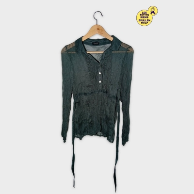 Chemisier Plissé Vert Kaki D'auvry Exclusive Femme M