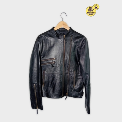 Blouson Cuir Noir Zadig & Voltaire L Biker Agneau Élégant