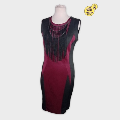 Robe Noire Et Bordeaux À Franges Et Chaînes Jus D'orange Paris M