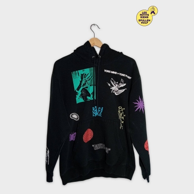 Sweat À Capuche Obey Noir Motifs Graphiques M
