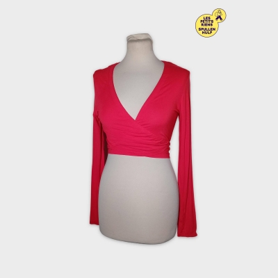 Terre Bleue Top Cache-cœur Rouge M