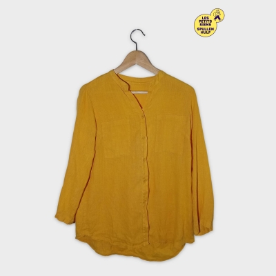 Chemise Col Mao Jaune Lin M