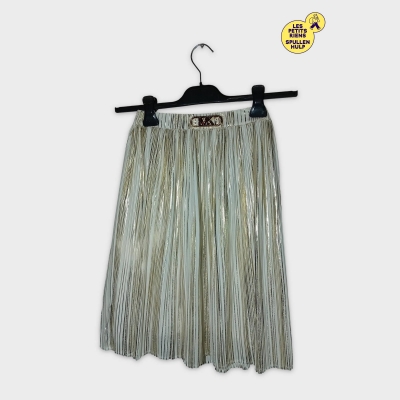 Jupe Plissée Michael Michael Kors Blanche Et Dorée 8 Ans / 128 Cm