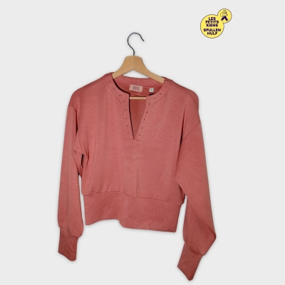 Sweat-shirt Femme Scotch & Soda Amsterdam Rose Poudré Clous Taille Xs