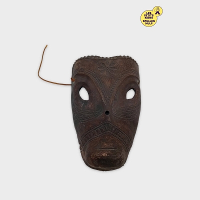 Masque En Bois Sculpté Ethnique Artisanal