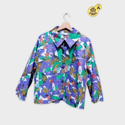 Veste Label Jaune Tropical Été Imprimé 🟡