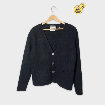 Gilet Cardigan Noir Scotch & Soda Taille M Boutons Argentés