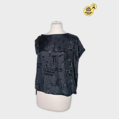 Haut Sans Manches Noir À Sequins Essentiel S