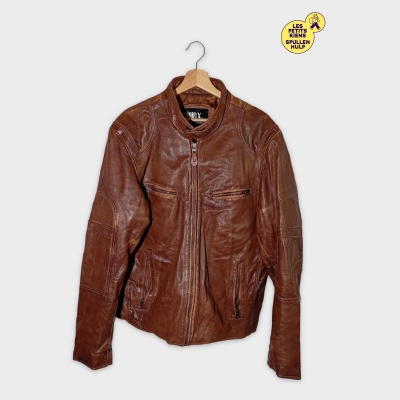 Blouson Cuir Marron Oryx Forever Style Biker 4xl