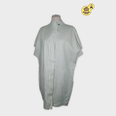 Robe Sarah Pacini Beige Lin Col Montant T5045 Taille S