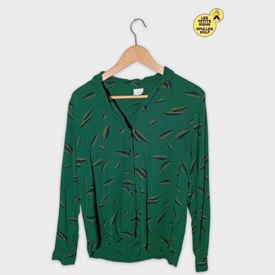 Chemisier Fluide Karl Marc John Vert Motif Feuilles S