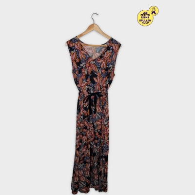 Robe Midi Fleurie La Fée Maraboutée T. Xl 42