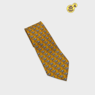 Cravate En Soie De Amanda Jaune Éléphants T5070