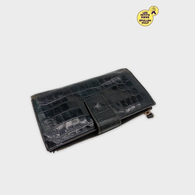 Portefeuille Neuville Noir Effet Crocodile