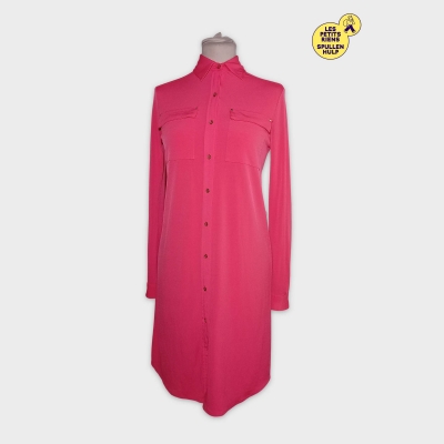 Robe Chemise Calvin Klein Rose Fuchsia Manches Longues