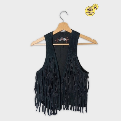 Gilet Franges Noir Pimkie