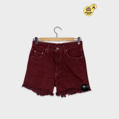 Short Jean Bordeaux Effiloché Levi's Femme S