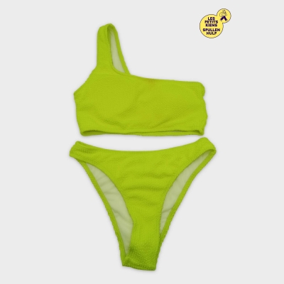 Maillot De Bain 2 Pièces Texturé Fluo Jaune S