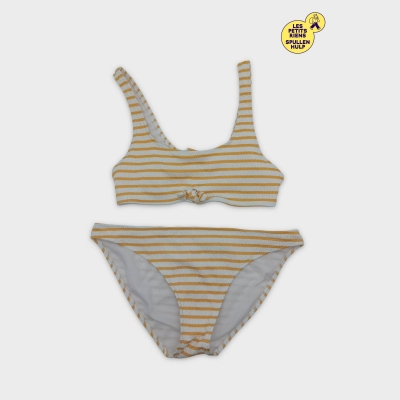 Maillot De Bain 2 Pièces Zara Rayures Jaunes & Blanches Taille 14 Ans