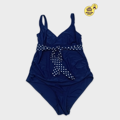 Maillot De Bain Maternité Premaman Bleu Marine Pois M