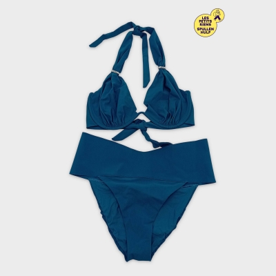 Maillot De Bain 2 Pièces Pain De Sucre Bleu Pétrole