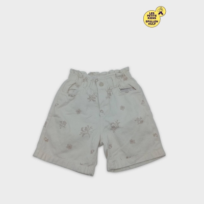 Short En Coton Écru Escabel Motifs Floraux 11 Ans / 146 Cm