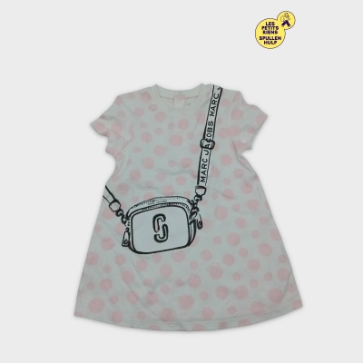 Robe Bébé Marc Jacobs Blanche Pois Roses 12-18 Mois