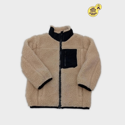 Blouson Polaire Sherpa Enfant 3 Ans Beige Et Noir Primark