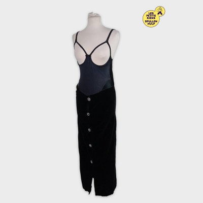 Robe Longue Velours Bretelles Fantaisie Strass S