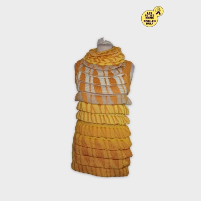 Prototype Pull Ann Eckers Maille Rayée Jaune Orange M