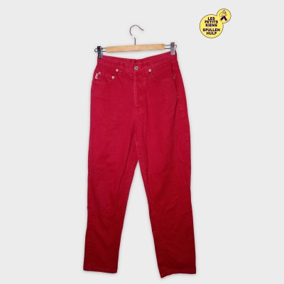 Jean Slim Taille Haute Tex Rouge