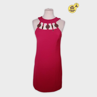 Robe Ajustée Rinascimento Rose Framboise Avec Détails Dorés S