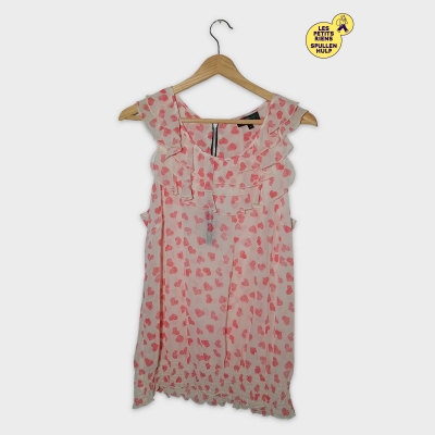 Chemisier Sans Manches New Look Cœurs Roses Et Volants - L